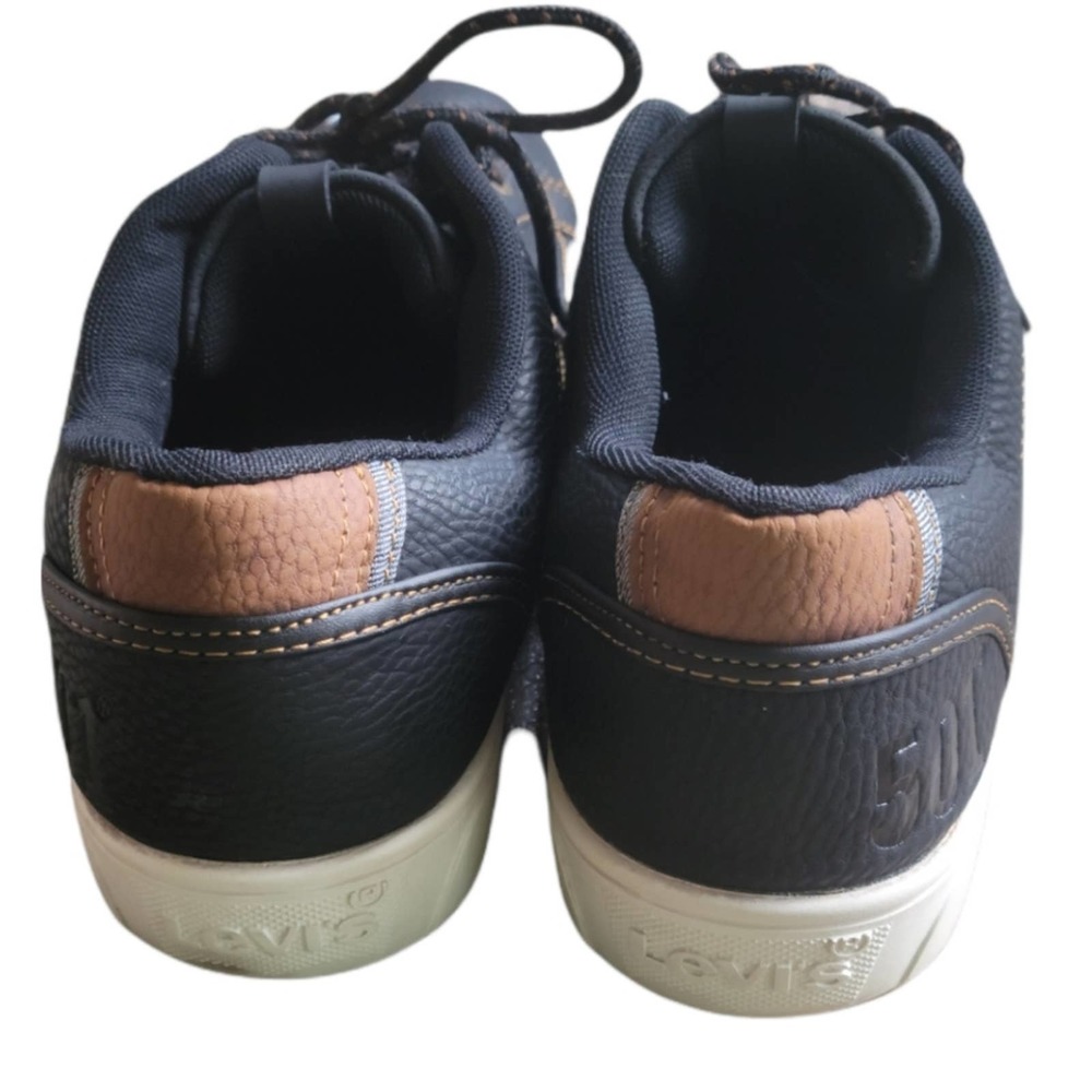 Levi's Men's Jeffrey-Lo-Lux 501 Sneakers Low Top Black and Tan Size 11 - Picture 3 of 5